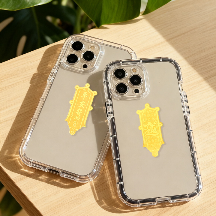 สติ๊กเกอร์เครื่องรางทองคำเปลว เพื่อความมั่งคั่ง การปกป้อง และโชคลาภ