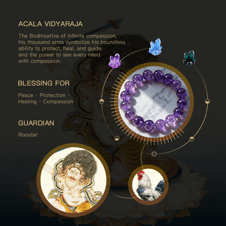 สร้อยข้อมืออเมทิสต์ Acalā Vidyārāja Clarity &amp; Determination