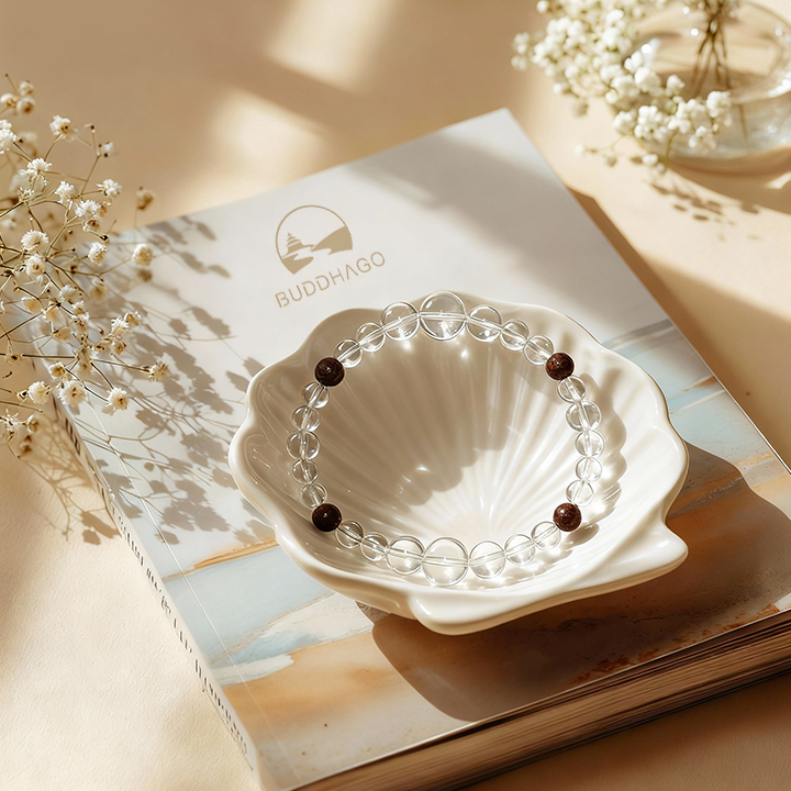 สร้อยข้อมือคริสตัลอโรมาสีขาว Avalokite Serenity &amp; Protection