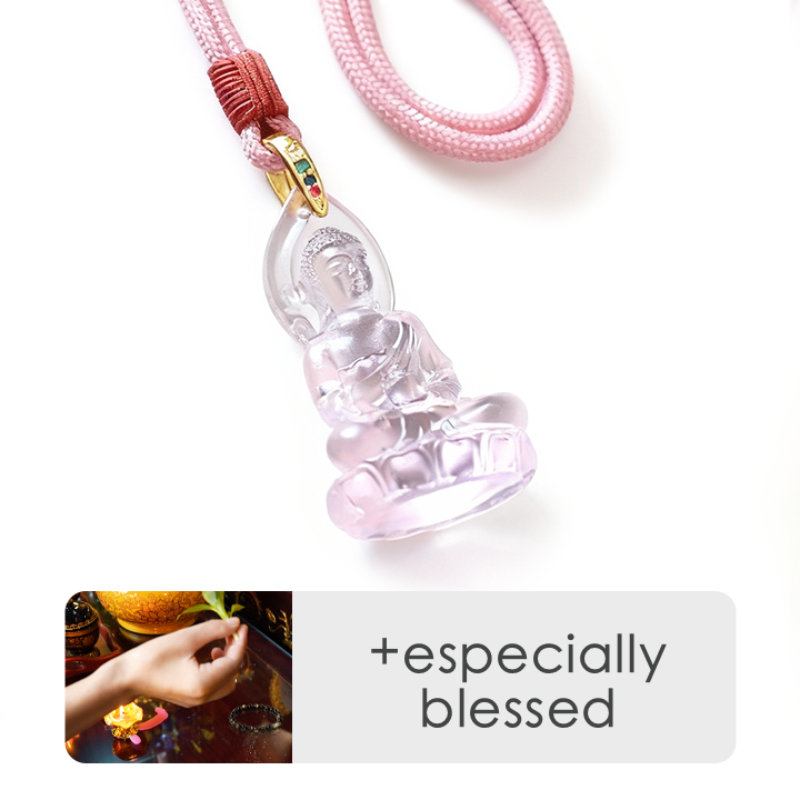 จี้พระพุทธรูปแสงกุหลาบลาพิสบำบัด