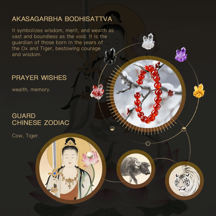 สร้อยข้อมือหินอเกตสีแดง Akashagarbha Infinite Courage